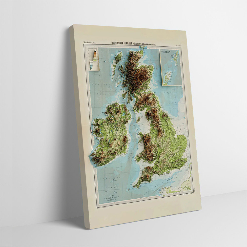 3D Printing Wall - 3D Relief Map of 1922 British