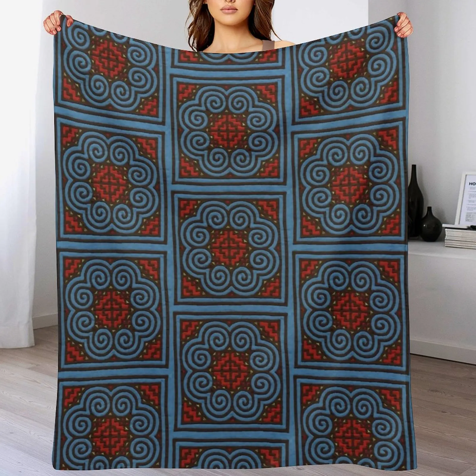 3D Printing Elephant Foot - Hmong Elephant Foot Pattern Throw Blanket
