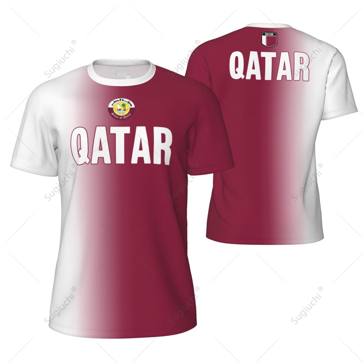 3D Printing Qatar - Sports Mesh T-shirt Qatar Flag For