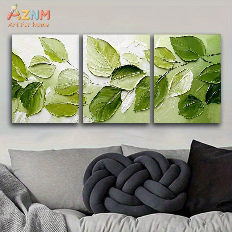 3D Printing Wall - AZNM 3D Textured Green Leaf Impasto