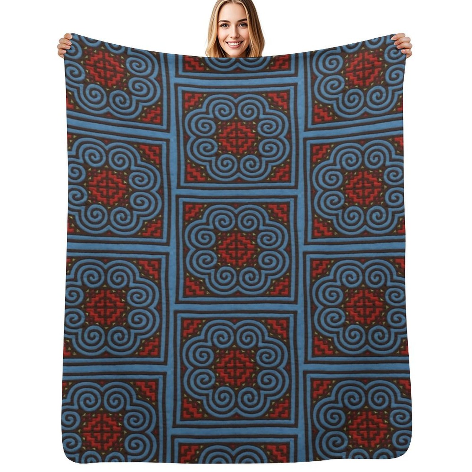 3D Printing Elephant Foot - Hmong Elephant Foot Pattern Throw Blanket