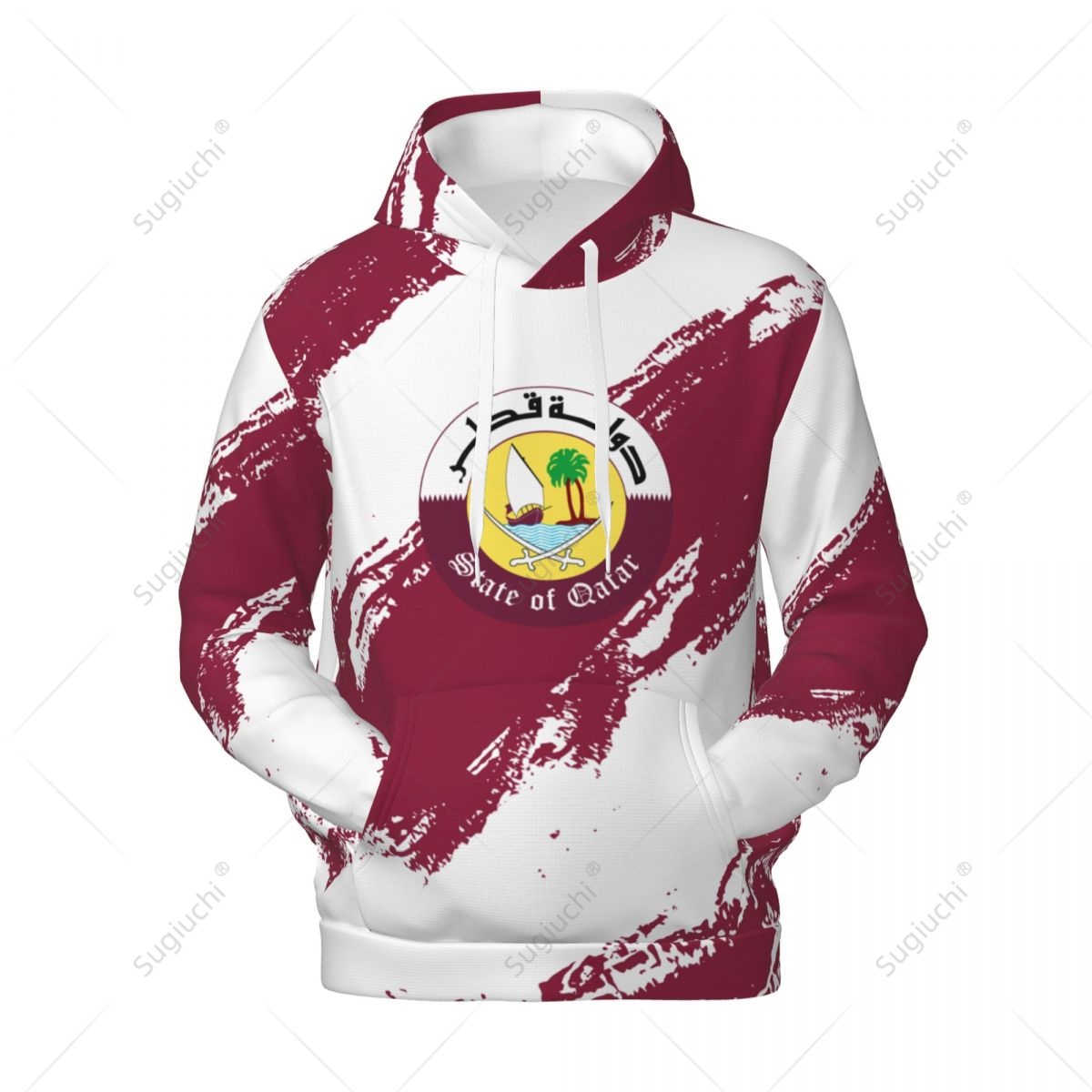 3D Printing Qatar - Unisex Qatar Flag Color Hoodie 3D