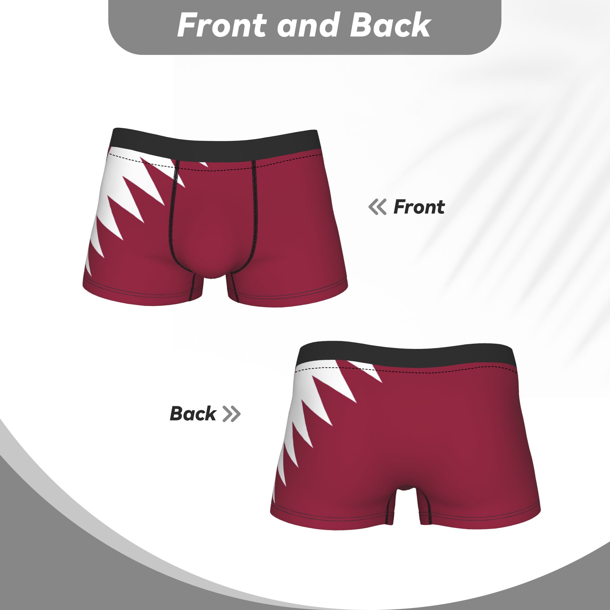Qatar Flag Emblem Underwear  N - 3D Printing Qatar ulasan dan harga