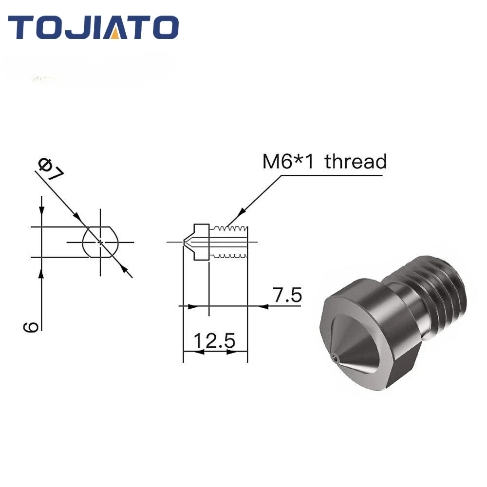2pcs E3D V6 Hardened Steel Noz - 3D Printing Fff ulasan dan harga