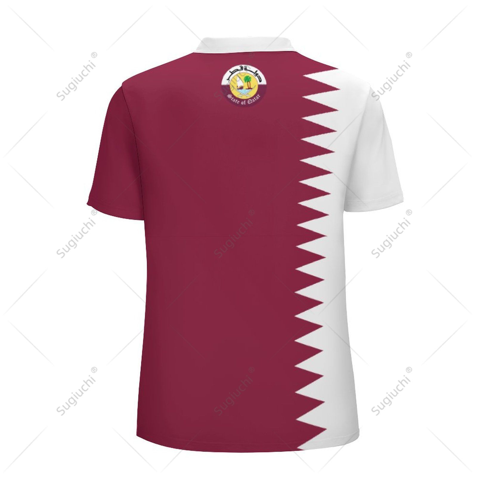 Unisex Polo Shirt Qatar Flag 3 - 3D Printing Qatar ulasan dan harga