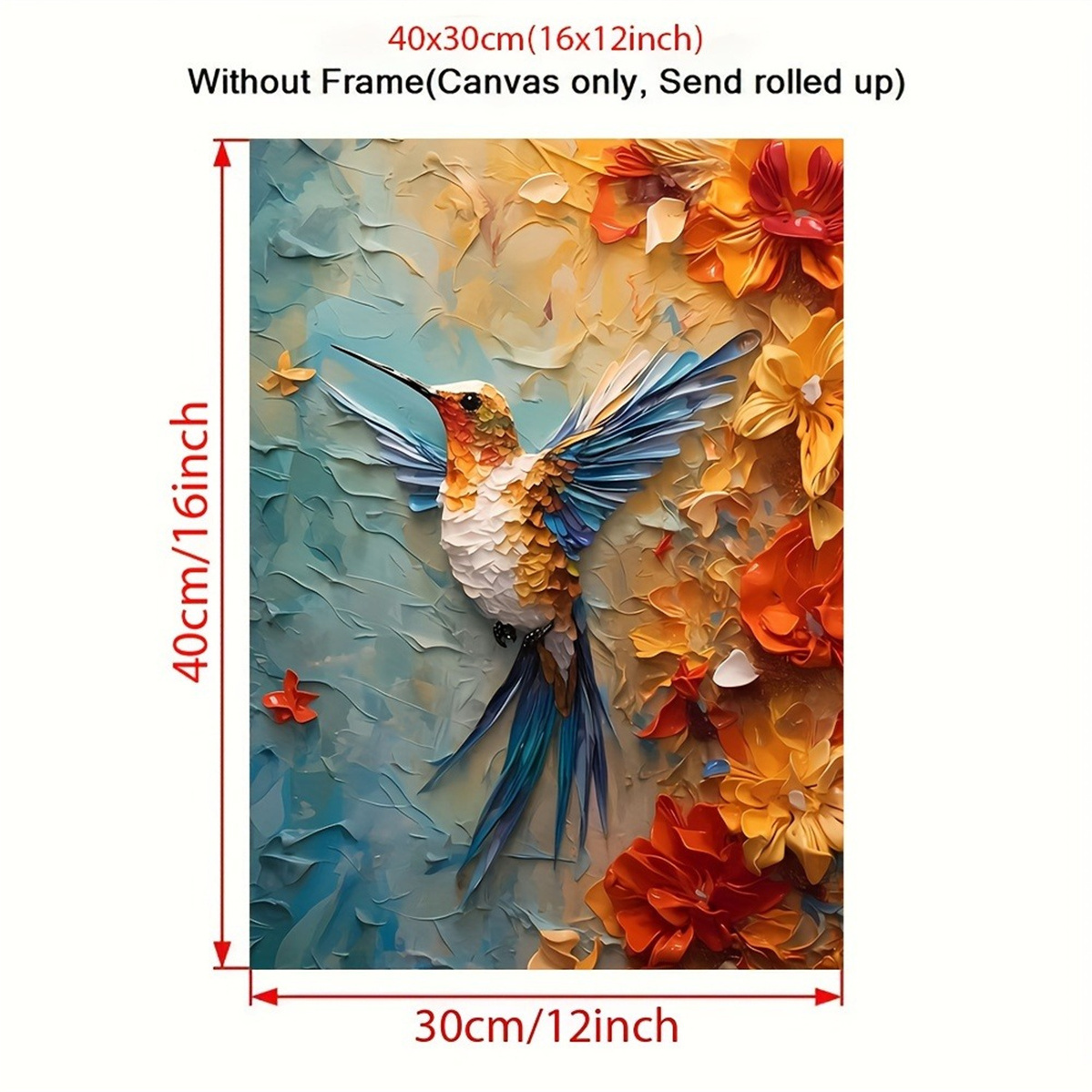 Vibrant Hummingbird & Floral 3 - 3D Printing Wall ulasan dan harga