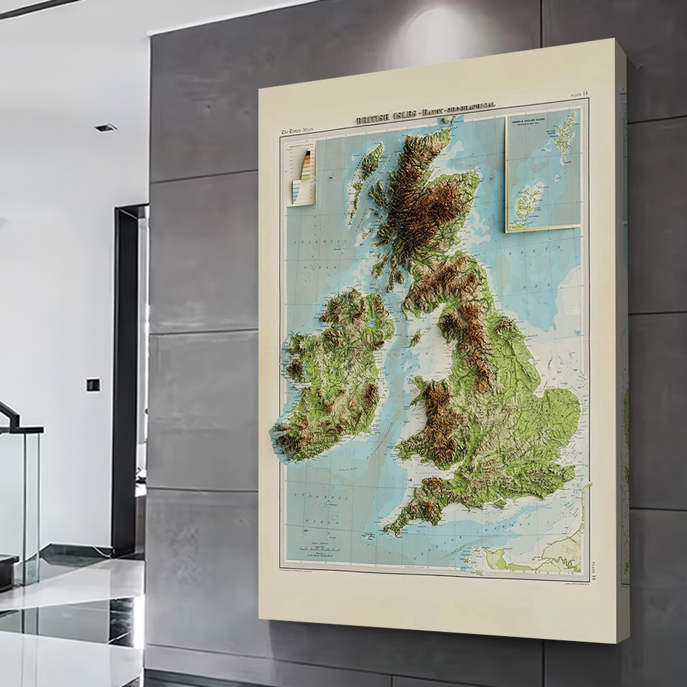 3D Relief Map of 1922 British  - 3D Printing Wall ulasan dan harga