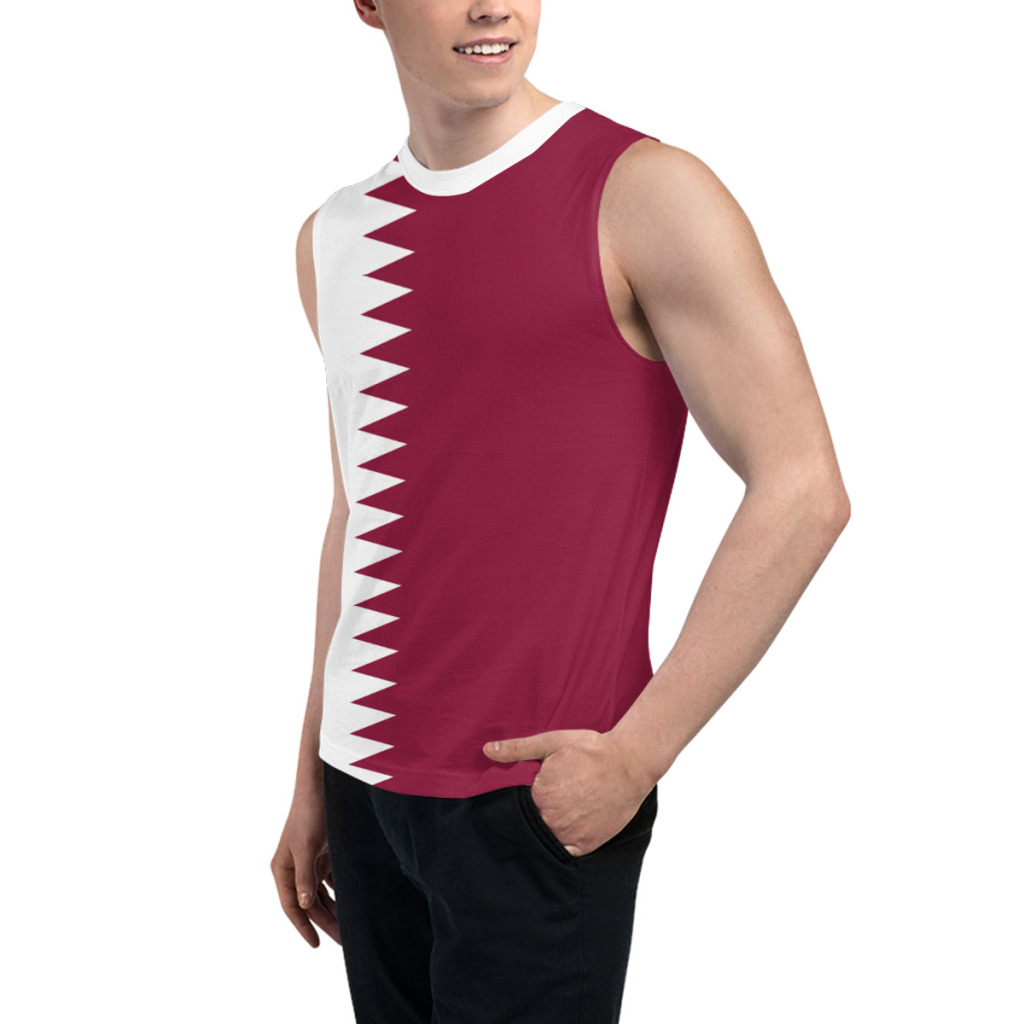 Sleeveless T-shirt Qatar Flag  - 3D Printing Qatar ulasan dan harga