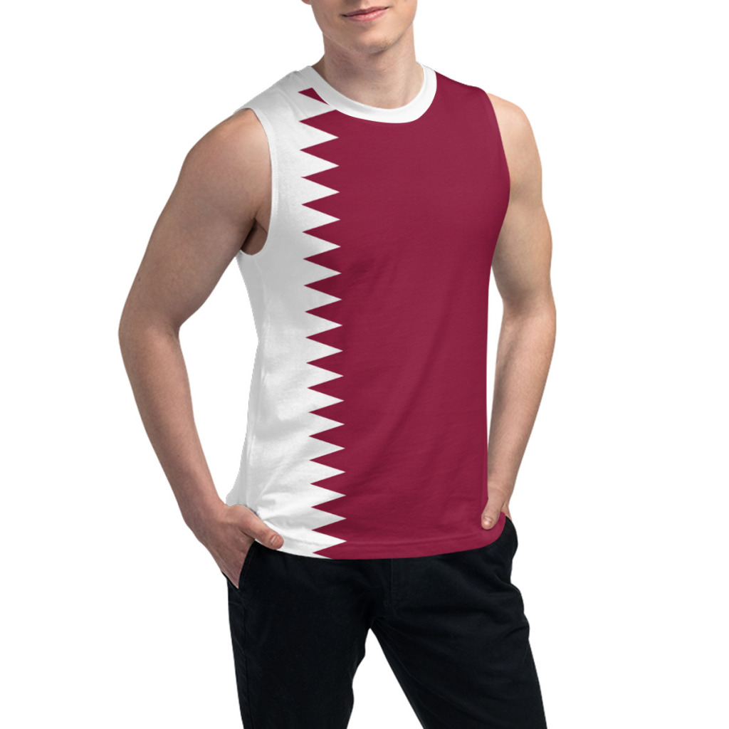 Sleeveless T-shirt Qatar Flag  - 3D Printing Qatar ulasan dan harga