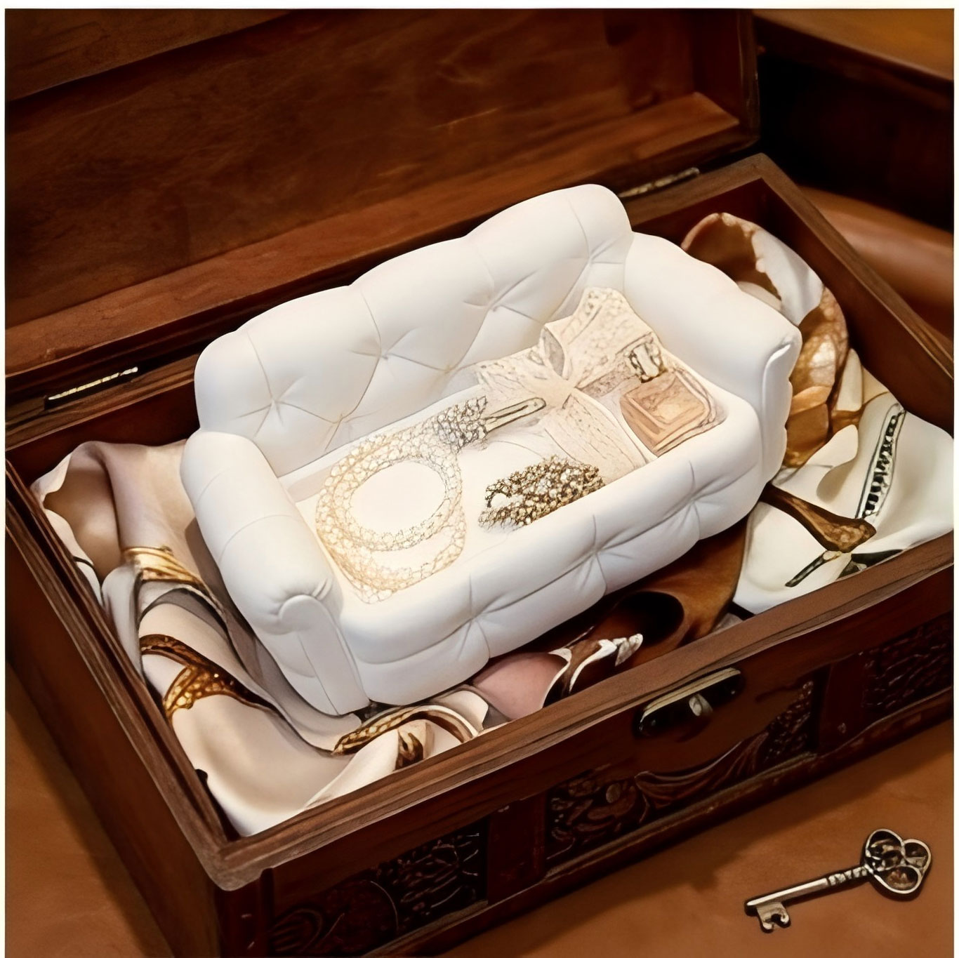 Mini Sofa Jewelry Storage Tray - 3D Printing Jewelry ulasan dan harga