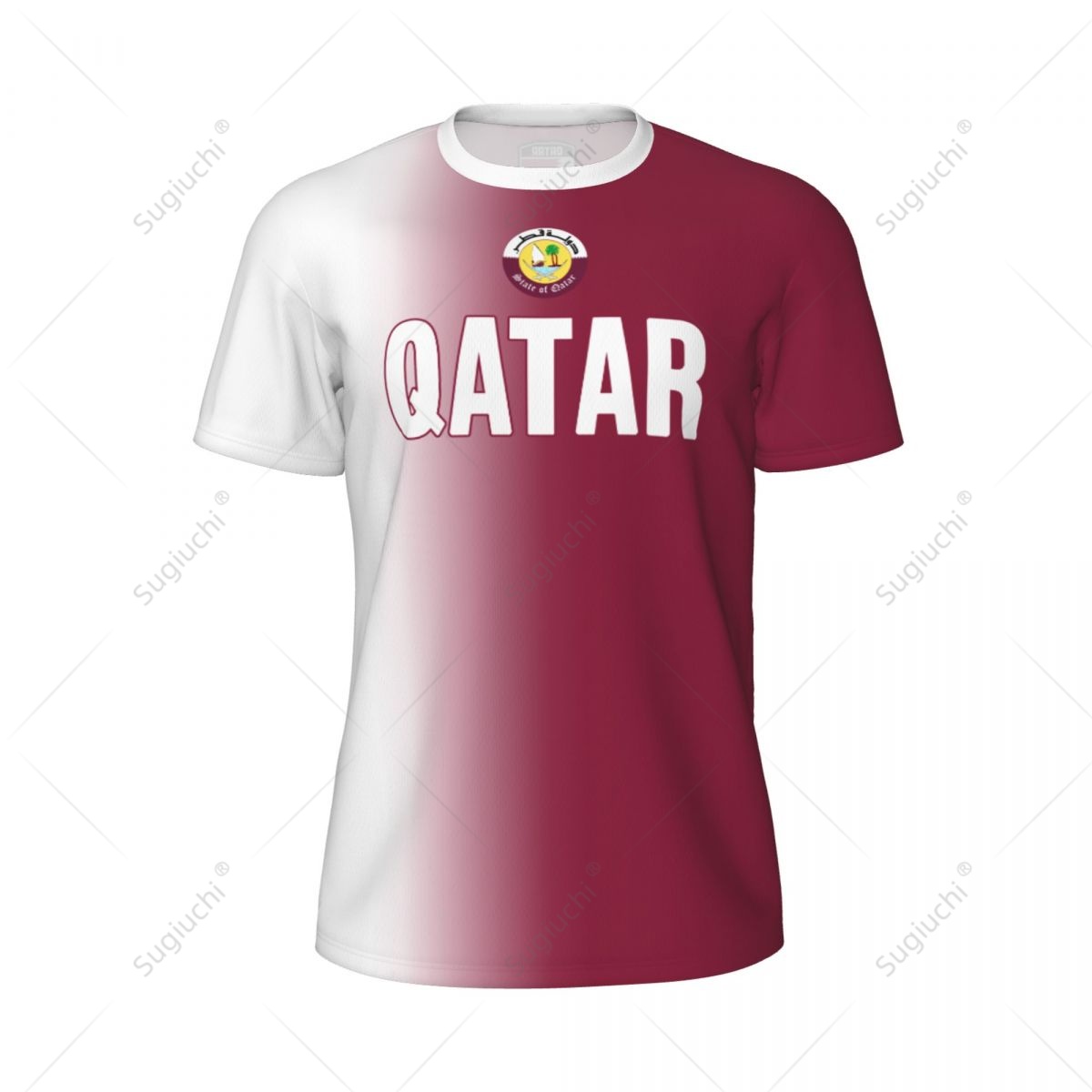 Sports Mesh T-shirt Qatar Flag - 3D Printing Qatar ulasan dan harga