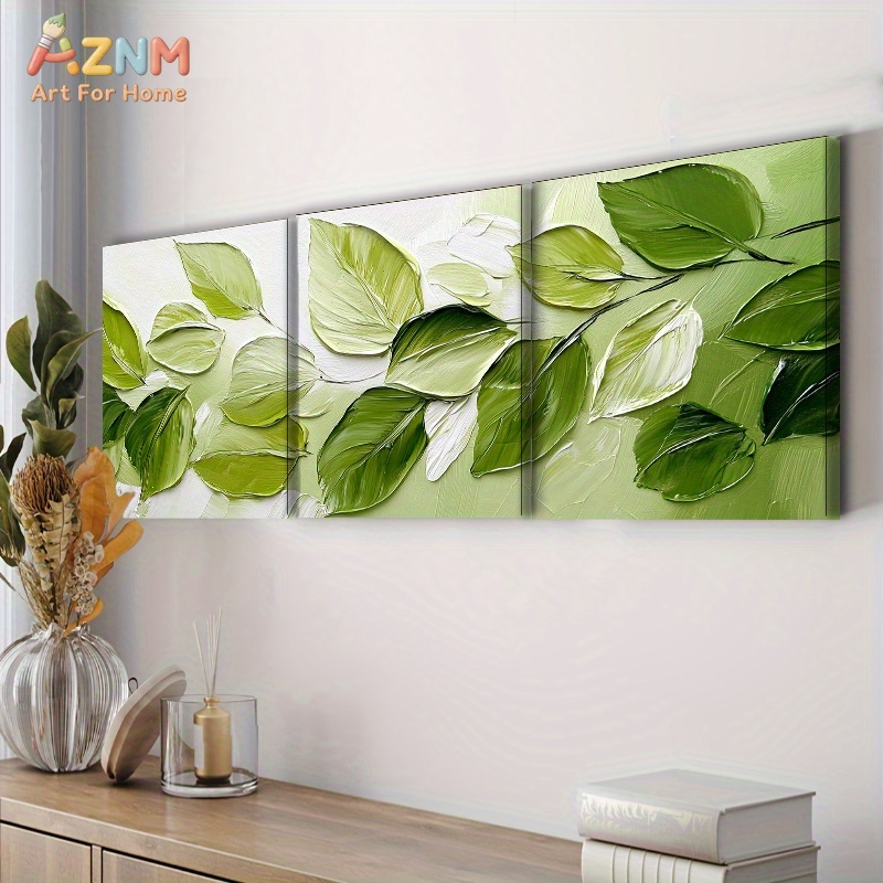 AZNM 3D Textured Green Leaf Im - 3D Printing Wall ulasan dan harga