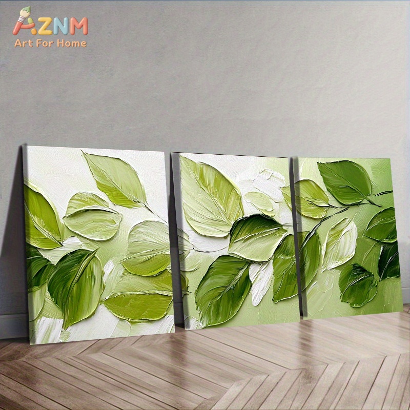 AZNM 3D Textured Green Leaf Im - 3D Printing Wall ulasan dan harga