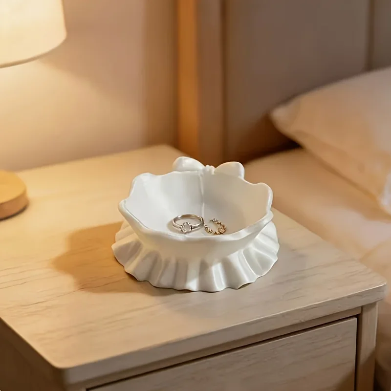 White Bow-Shaped Storage Tray, - 3D Printing Jewelry ulasan dan harga